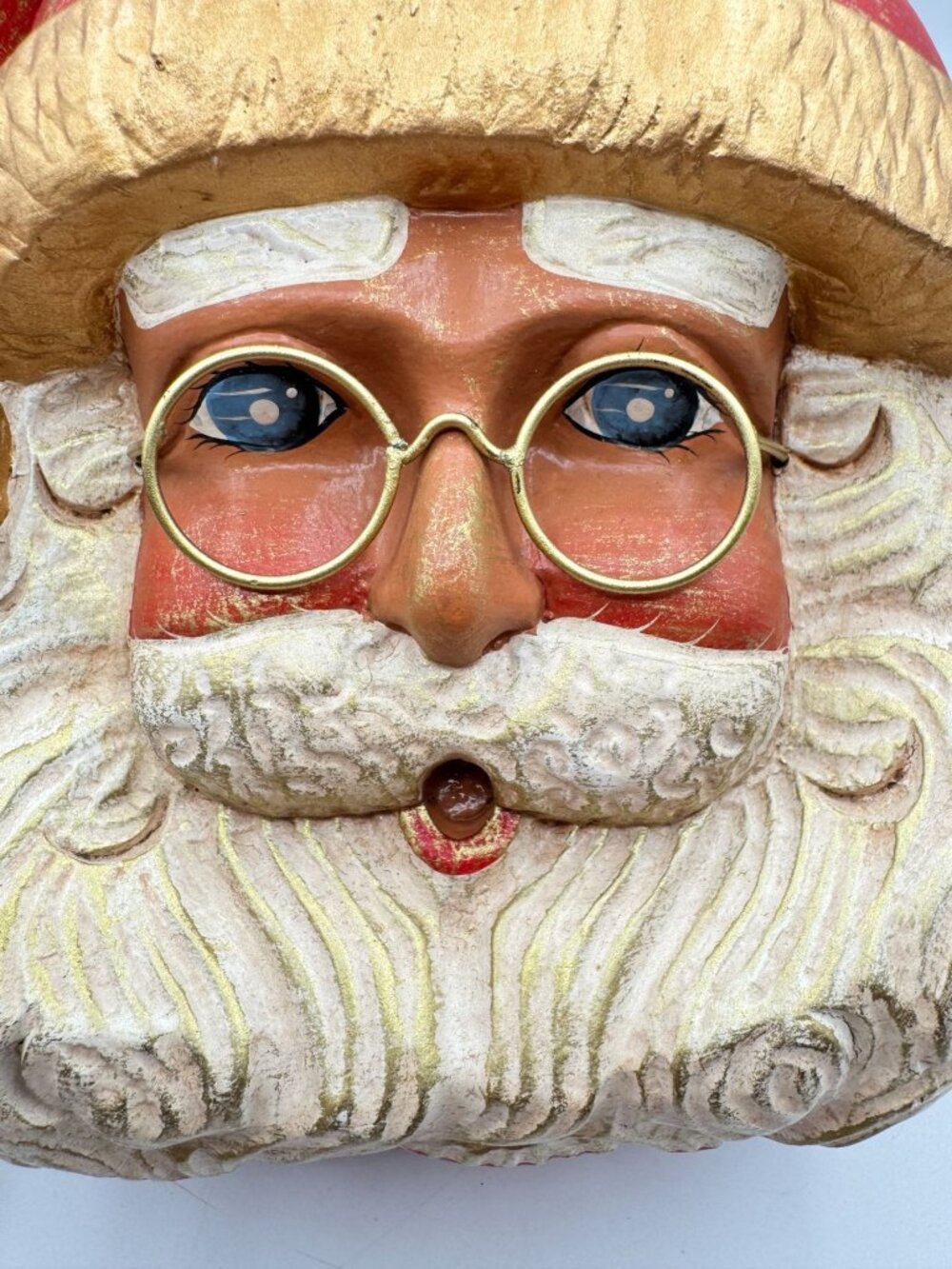 Hand-Carved Santa Claus Wooden Handbag By Timmy Woods Beverly Hills - Picture 3 of 13